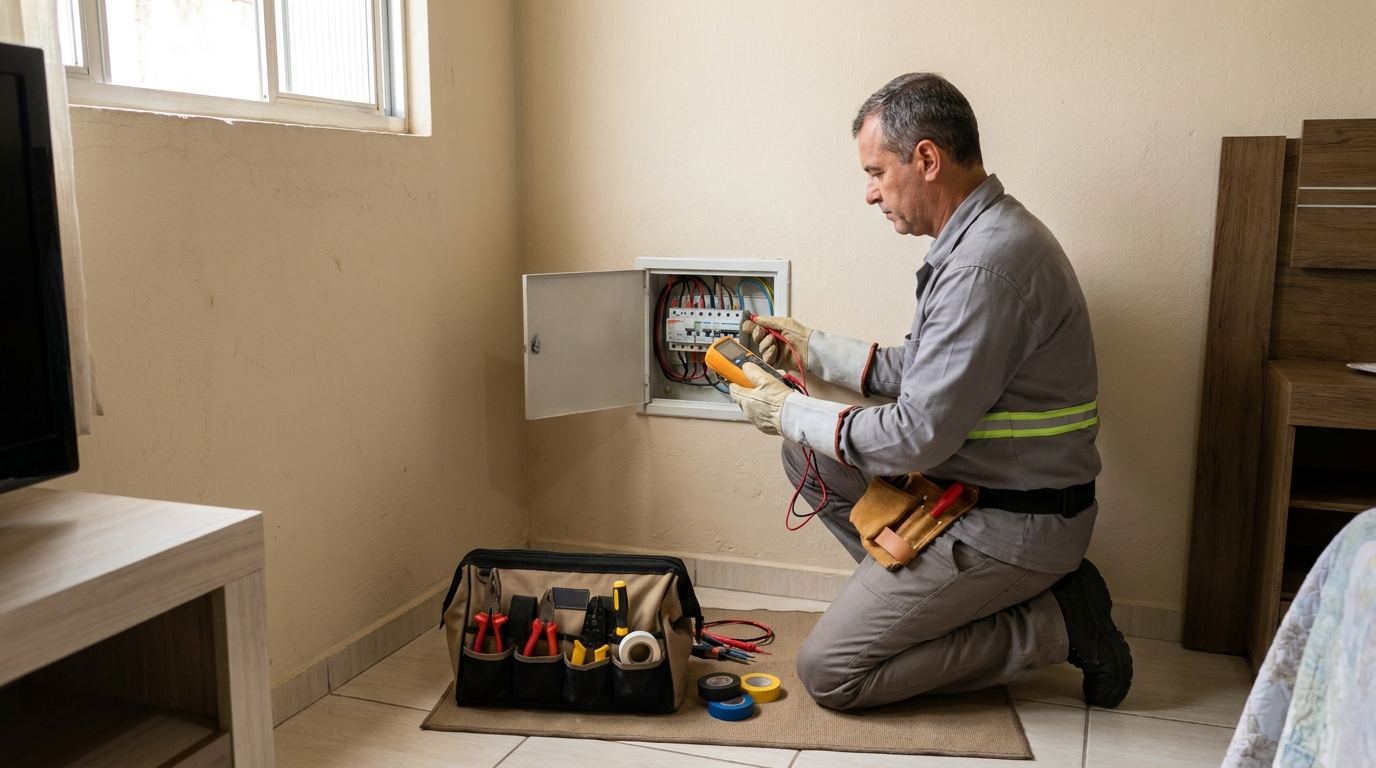 Eletricista trabalhando em Londrina‑PR