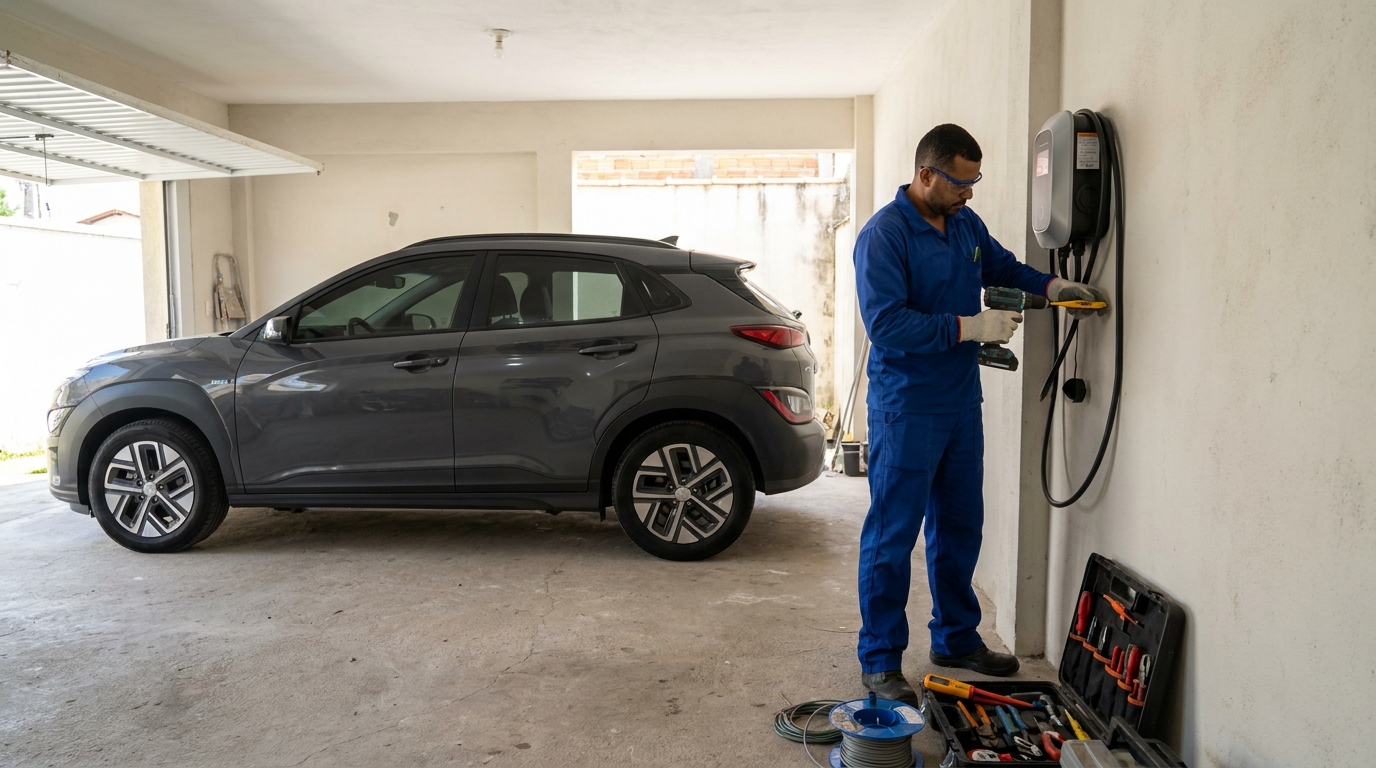 Instalacao de carregador de carro eletrico em Londrina‑PR