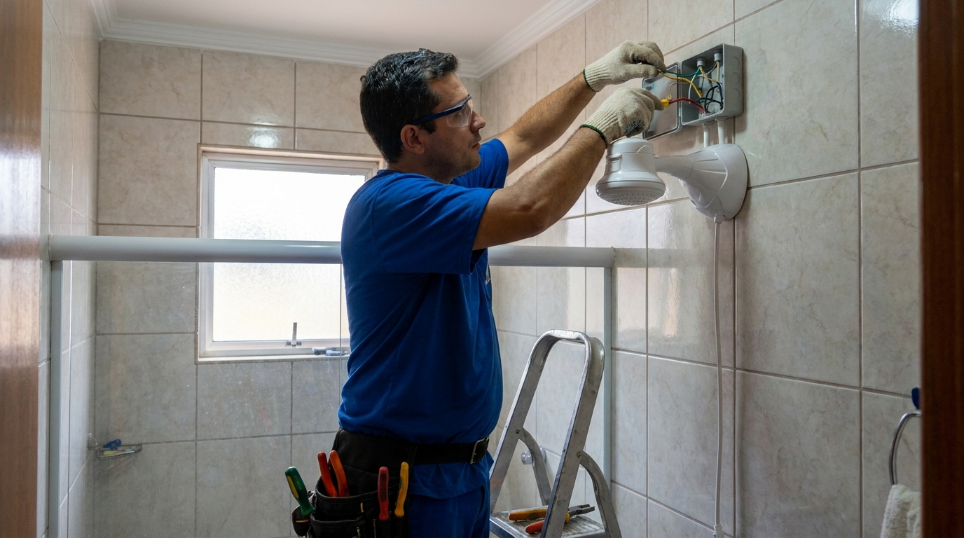 Instalacao de chuveiro eletrico profissional em Londrina‑PR
