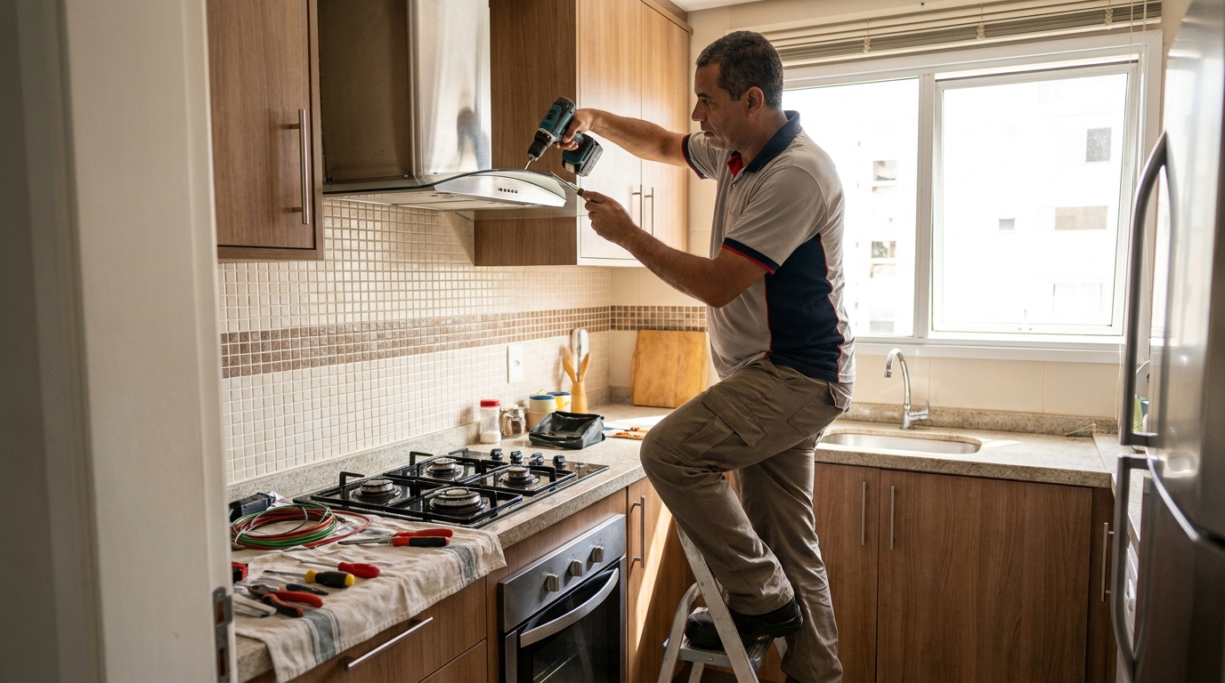 Instalacao de coifa e exaustor profissional em Londrina‑PR