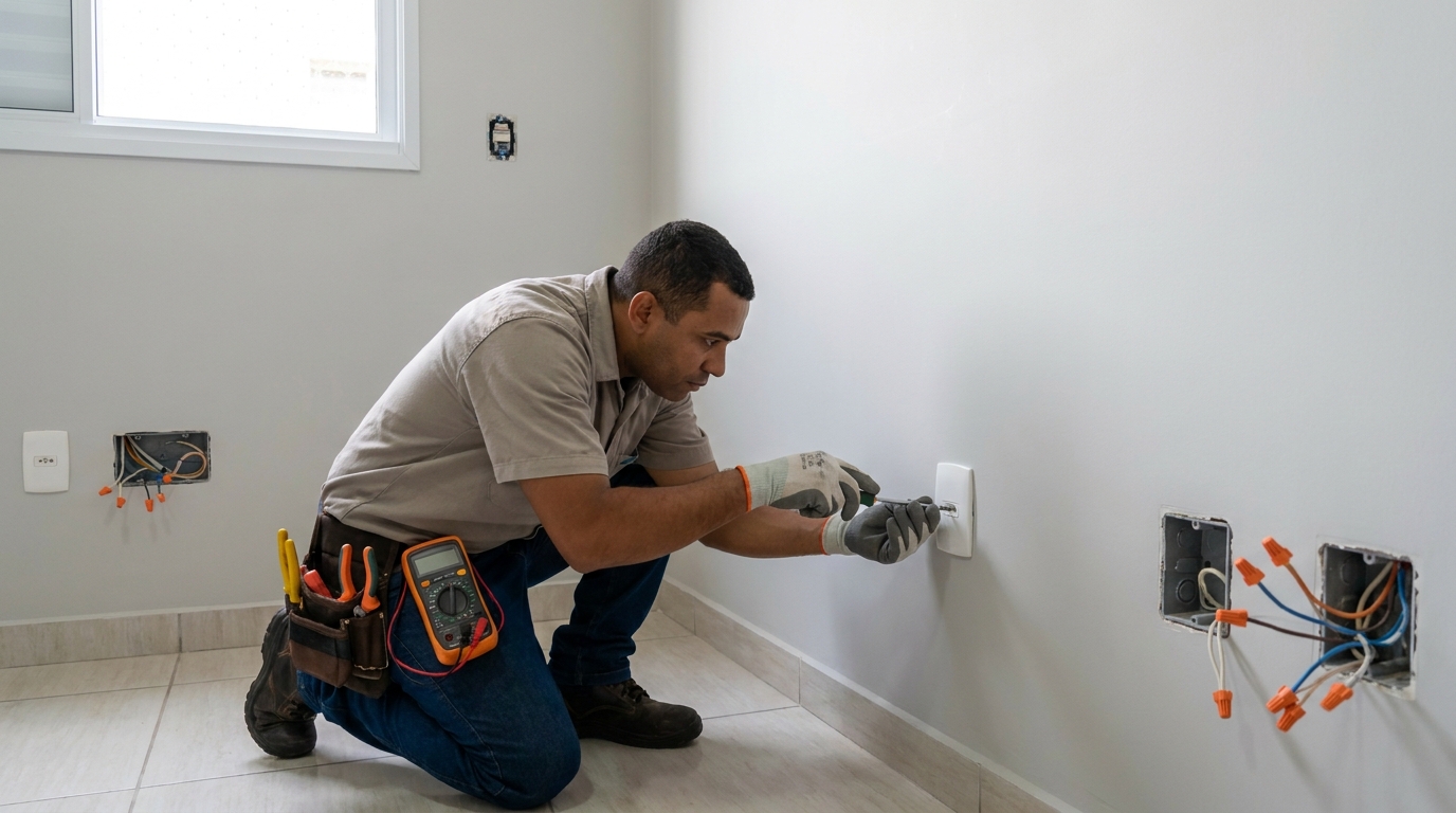 Instalacao de tomada e interruptor em Londrina‑PR