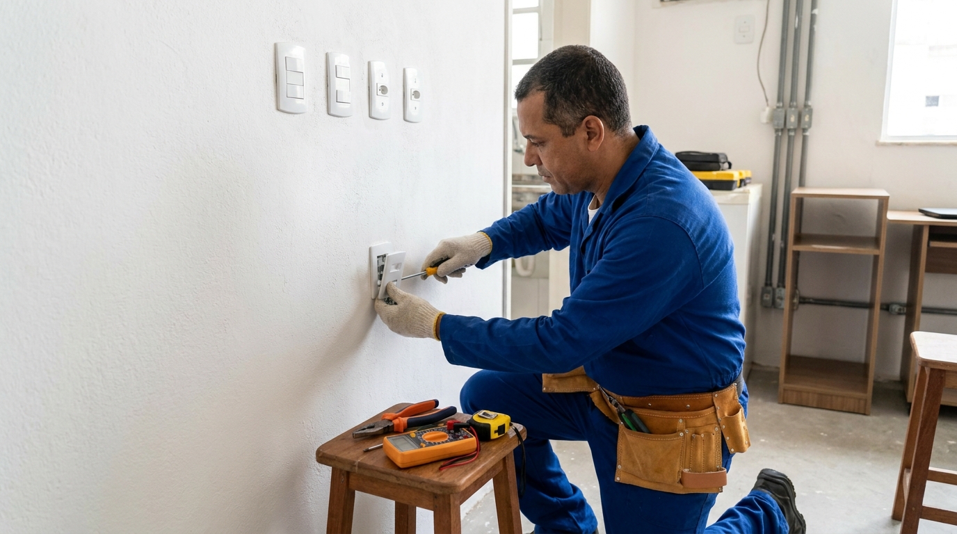 Instalacao de tomada e interruptor profissional em Londrina‑PR