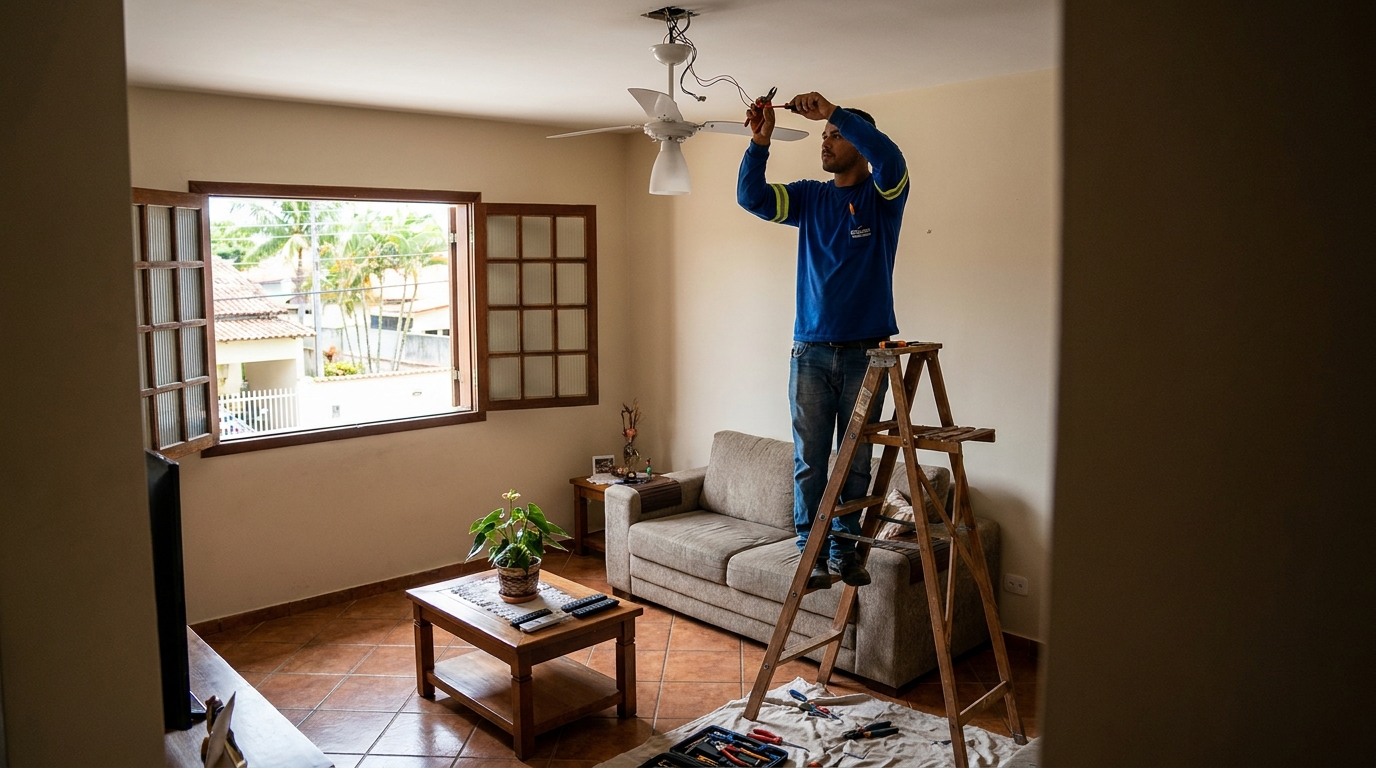 Instalacao de ventilador de teto profissional em Londrina‑PR